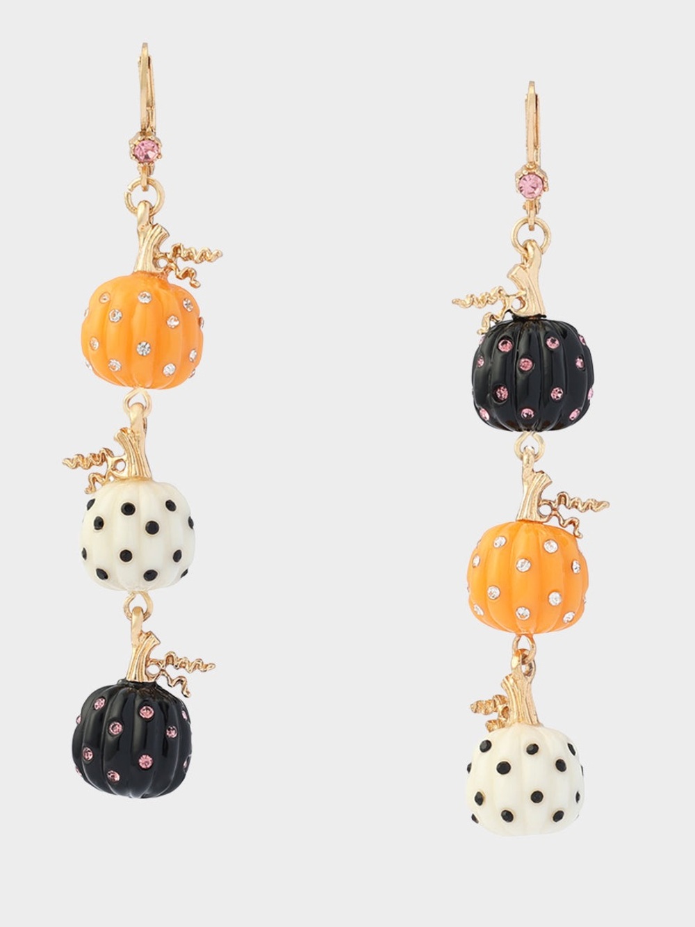 Betsey Johnson Festive Pumpkin Drop Earrings - Autumn Halloween Jewelry